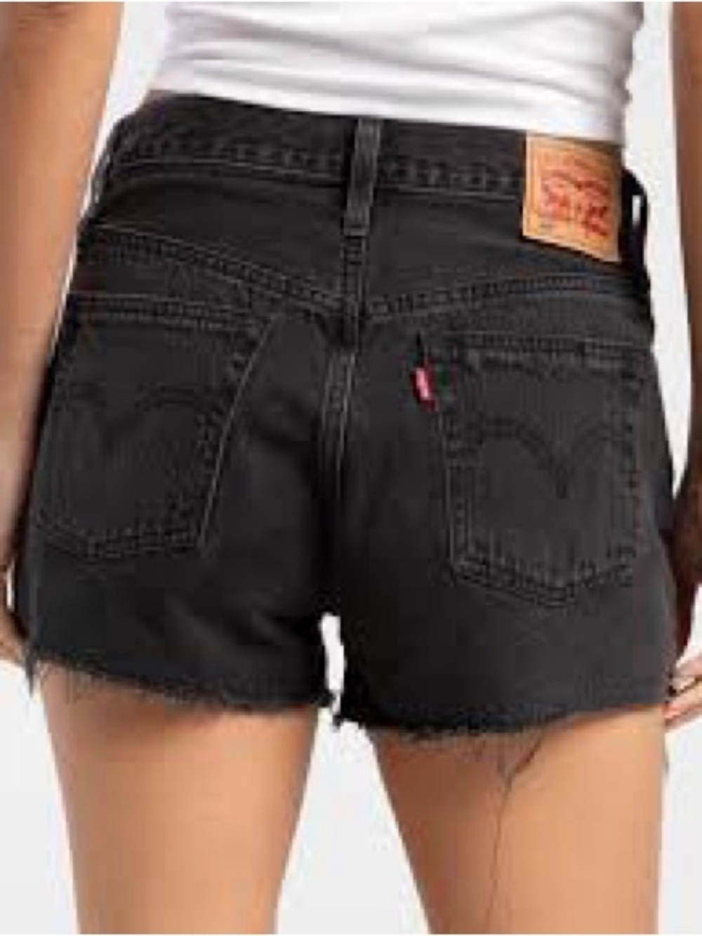 NWT Levi's Black Washed 501 Cutoff Distressed Button Fly High Rise Shorts 26